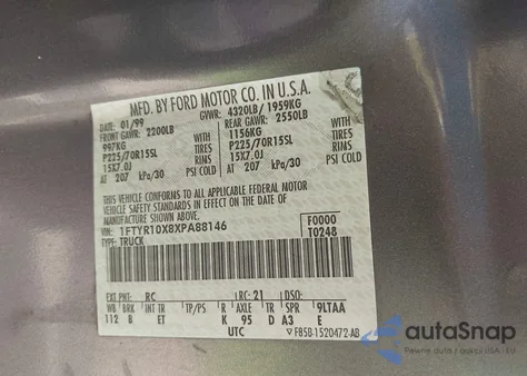 1999 Ford Ranger Xlt from USA, damaged, VIN 1FTYR10X8XPA88146